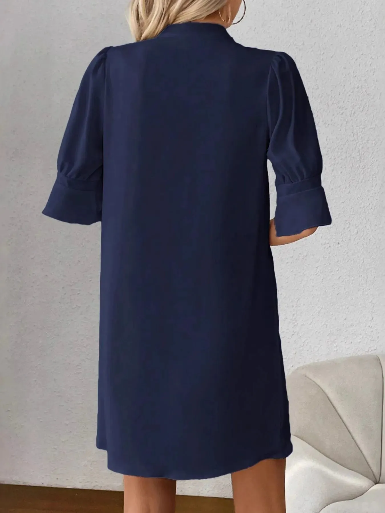 Notched Half Sleeve Mini Dress sold by Charming Charlie product image thumbnail 4