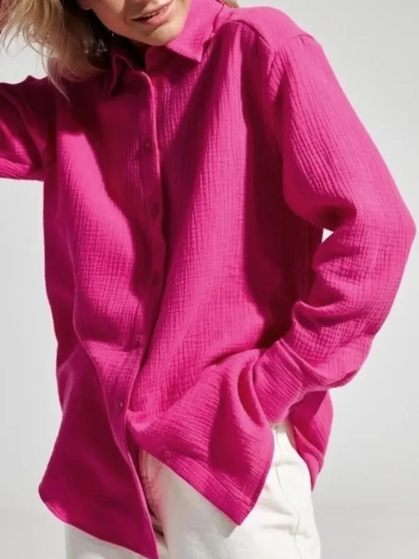 Button Up Long Sleeve Texture Shirt sold by Charming Charlie