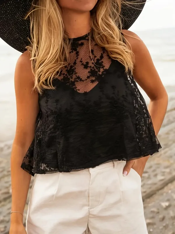 Lace Tie Back Tank sold by Charming Charlie