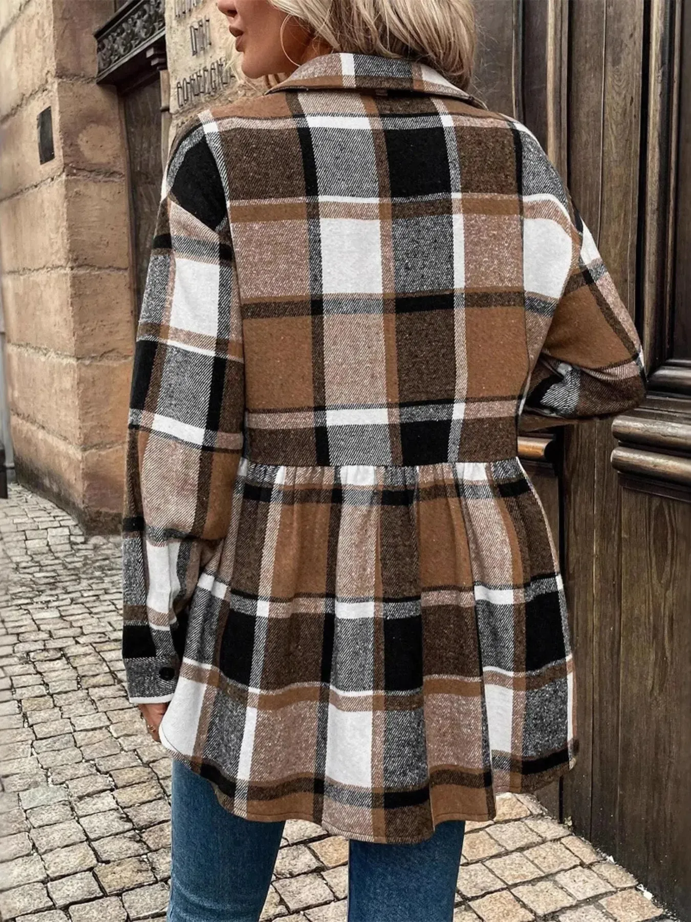 Plaid Flannel Button-Up Jacket sold by Charming Charlie product image thumbnail 5