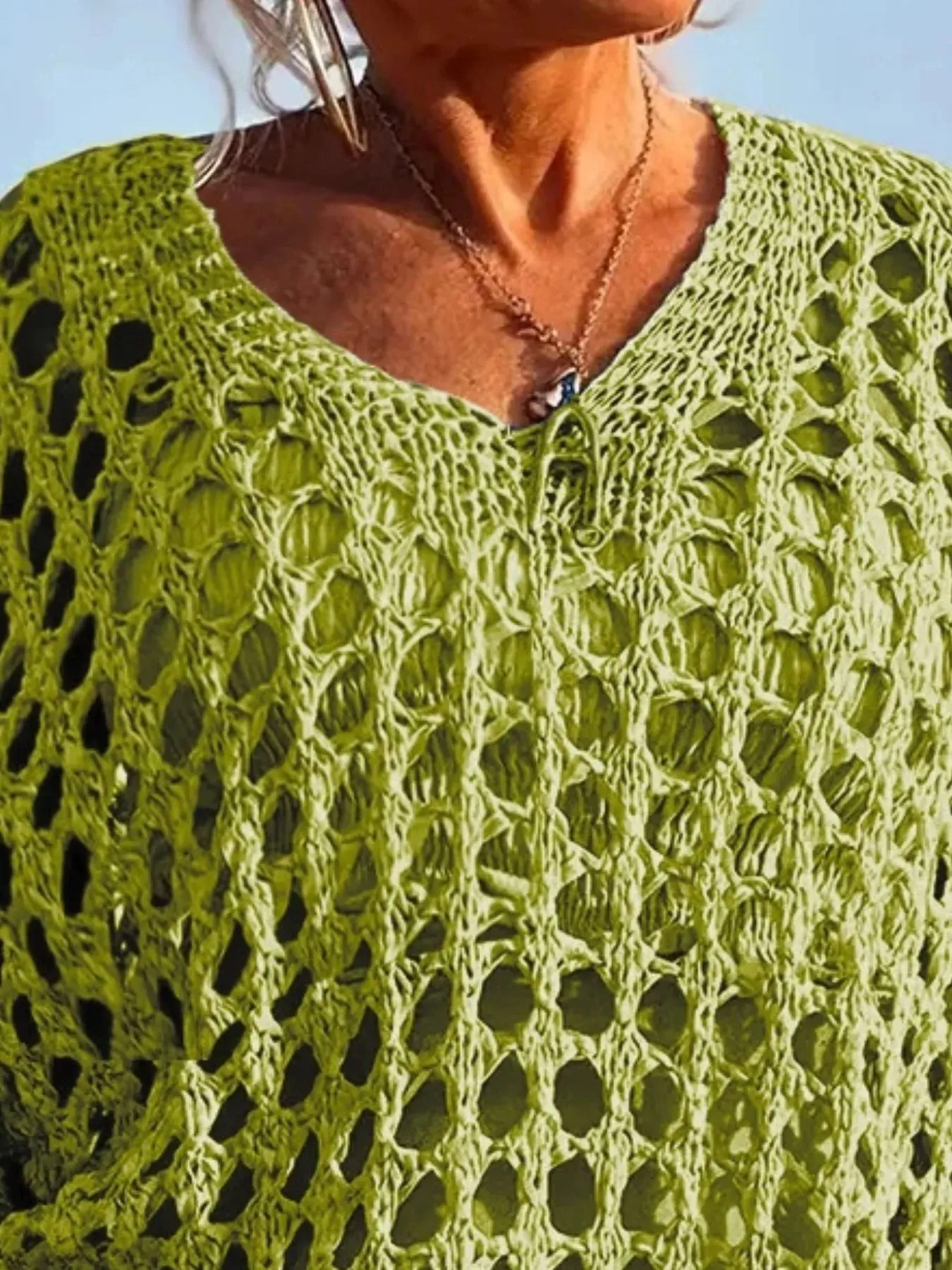 Crochet Long Sleeve Knit Cover Up sold by Charming Charlie product image thumbnail 2