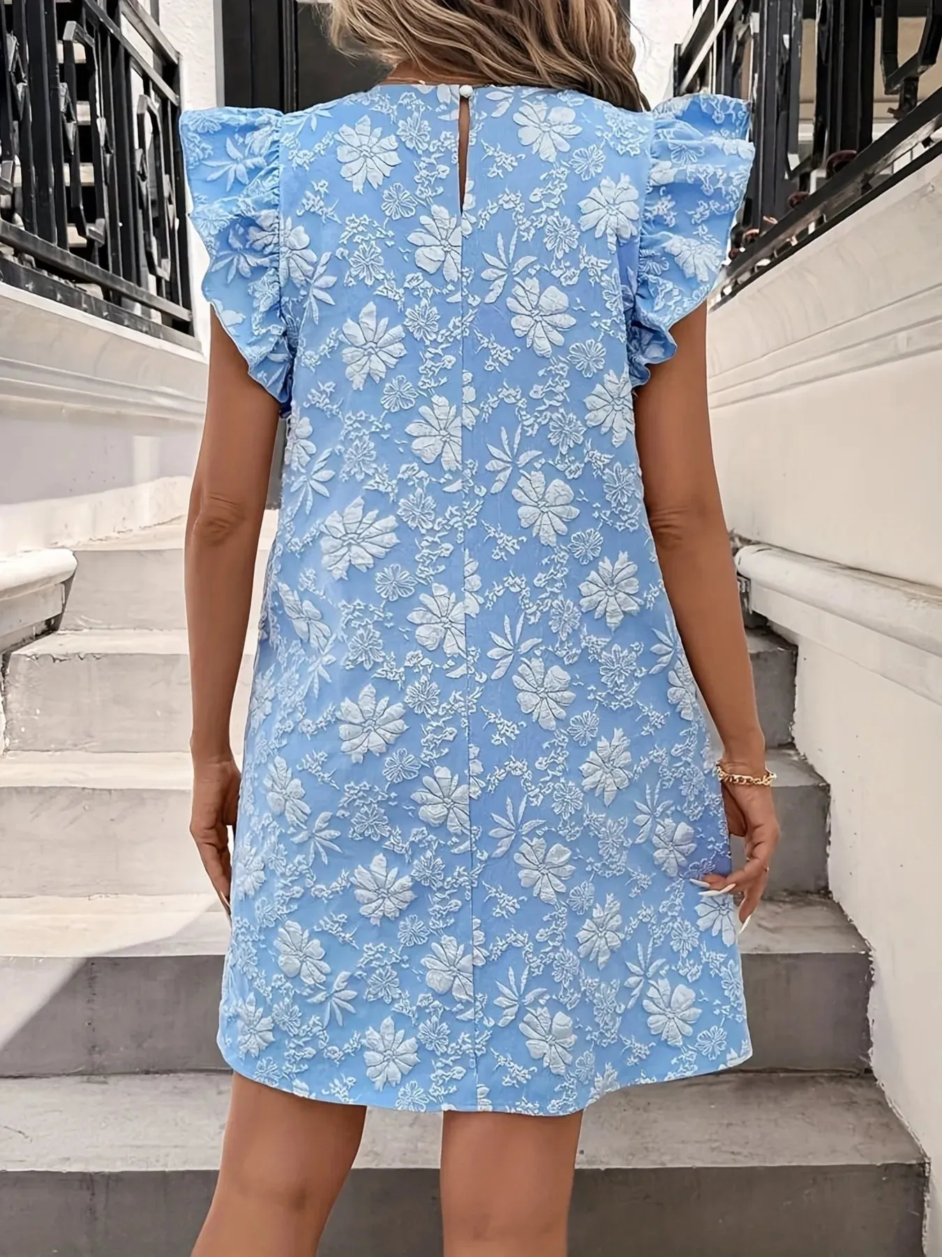 Floral Ruffle Sleeve Summer Dress sold by Charming Charlie product image thumbnail 2