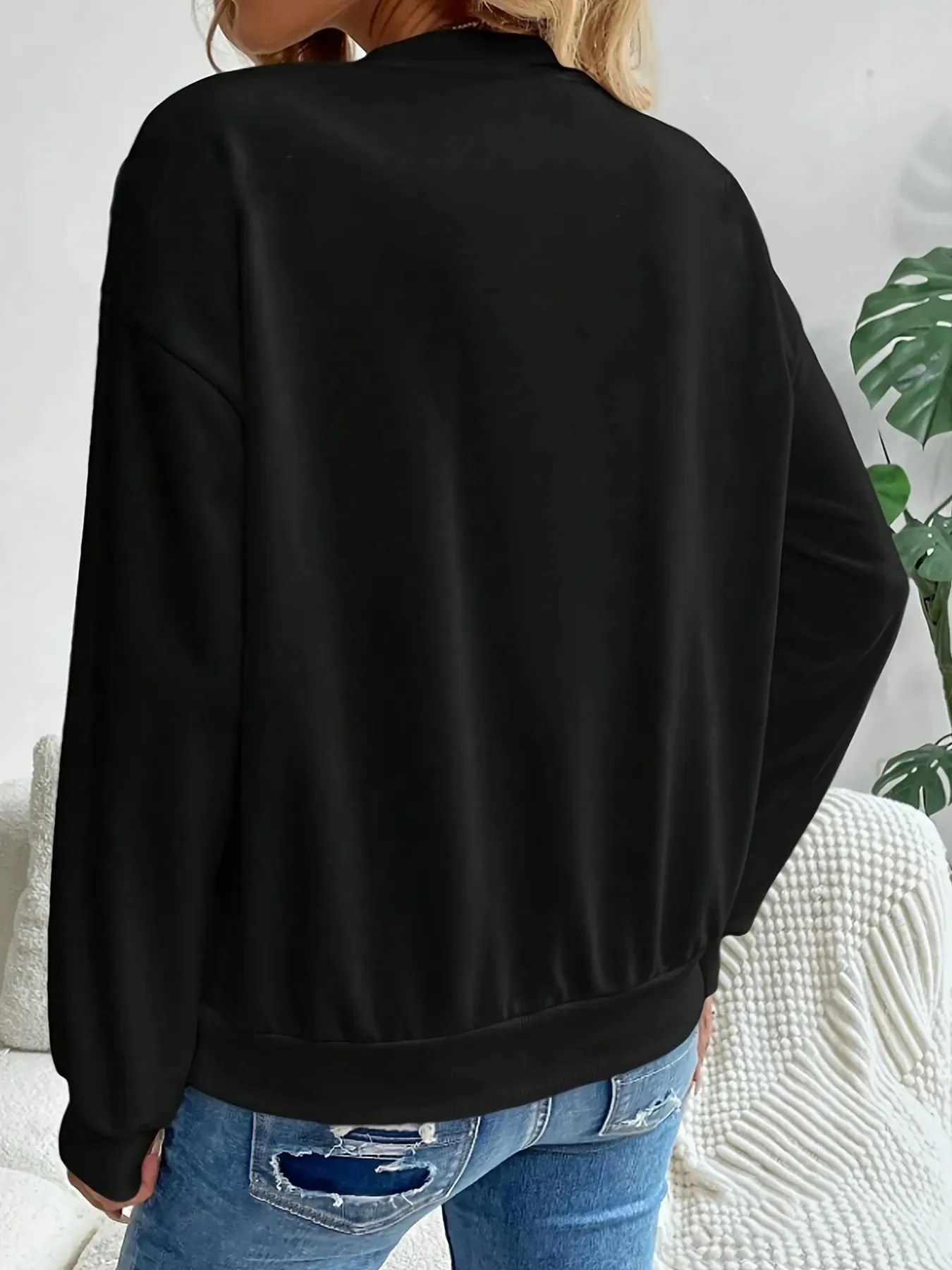 Leopard Bow Round Neck Sweatshirt sold by Charming Charlie product image thumbnail 3