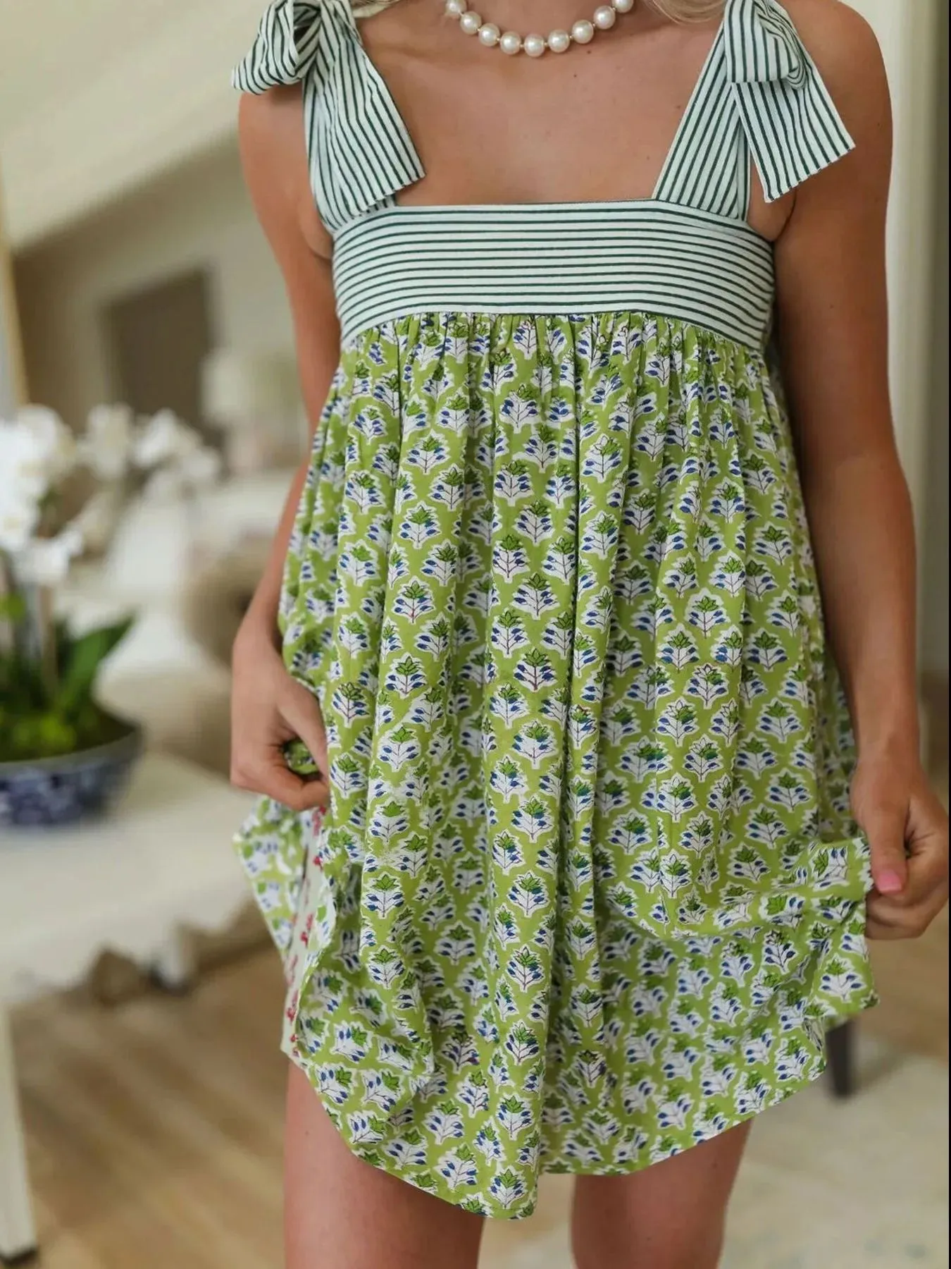 Floral Print Tie Shoulder Summer Dress sold by Charming Charlie product image thumbnail 4