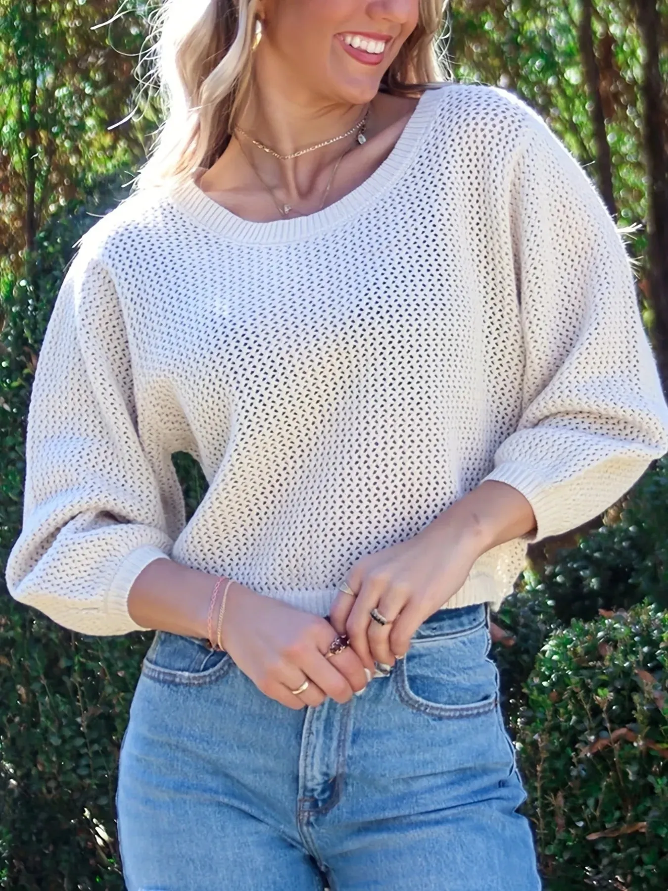 Relaxed Fit Round Neck Sweater sold by Charming Charlie