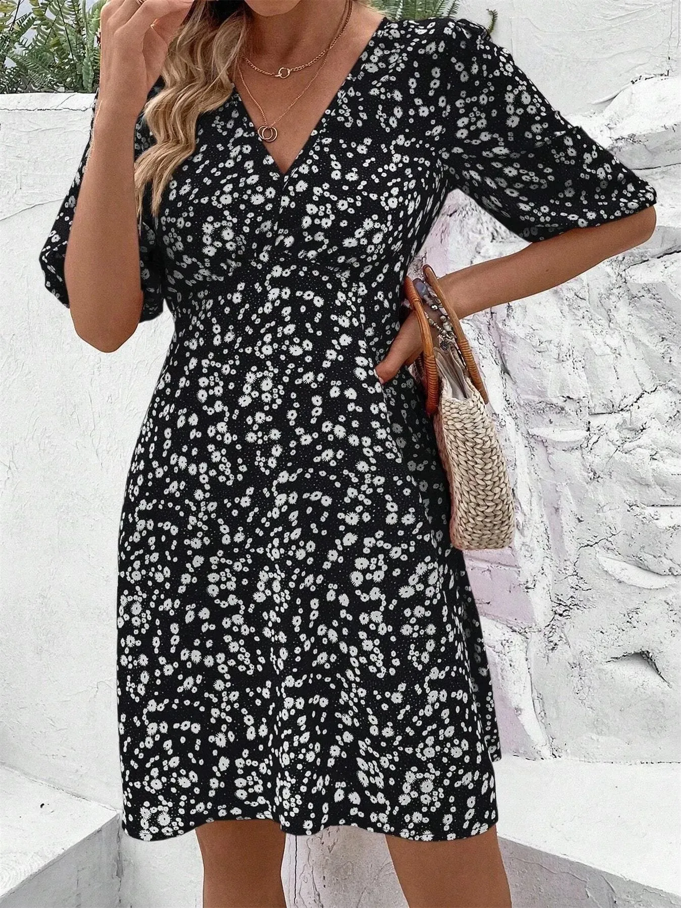 Printed Long Sleeve Mini Dress sold by Charming Charlie