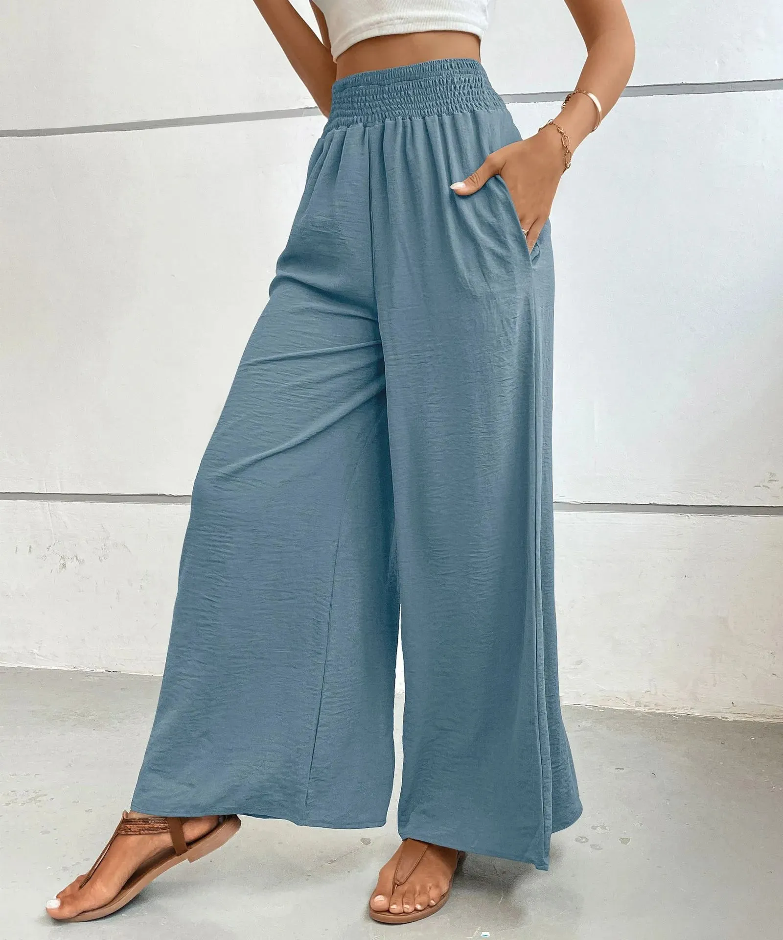 High-Waisted Wide Leg Pants sold by Charming Charlie product image thumbnail 4