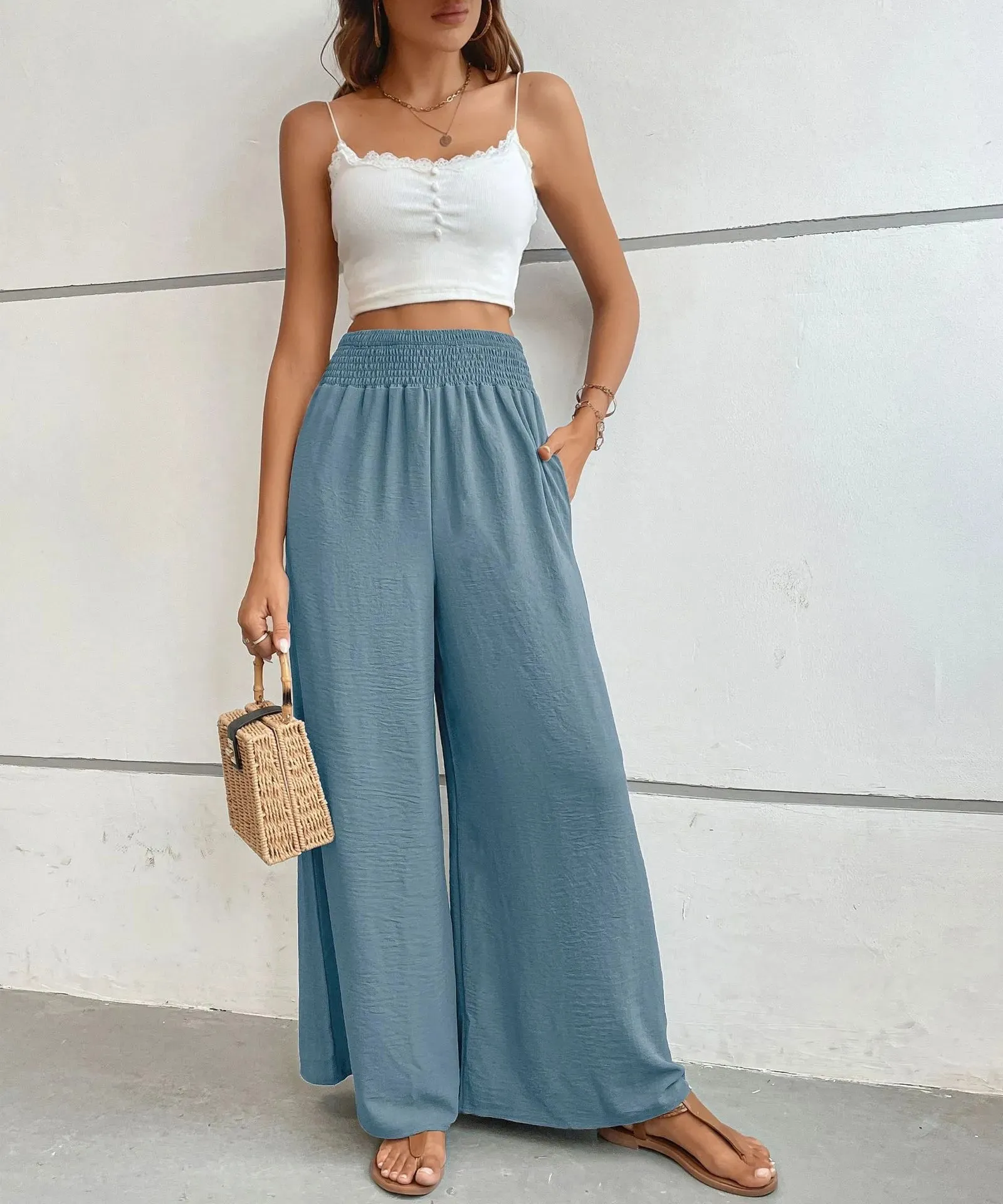 High-Waisted Wide Leg Pants sold by Charming Charlie product image thumbnail 5