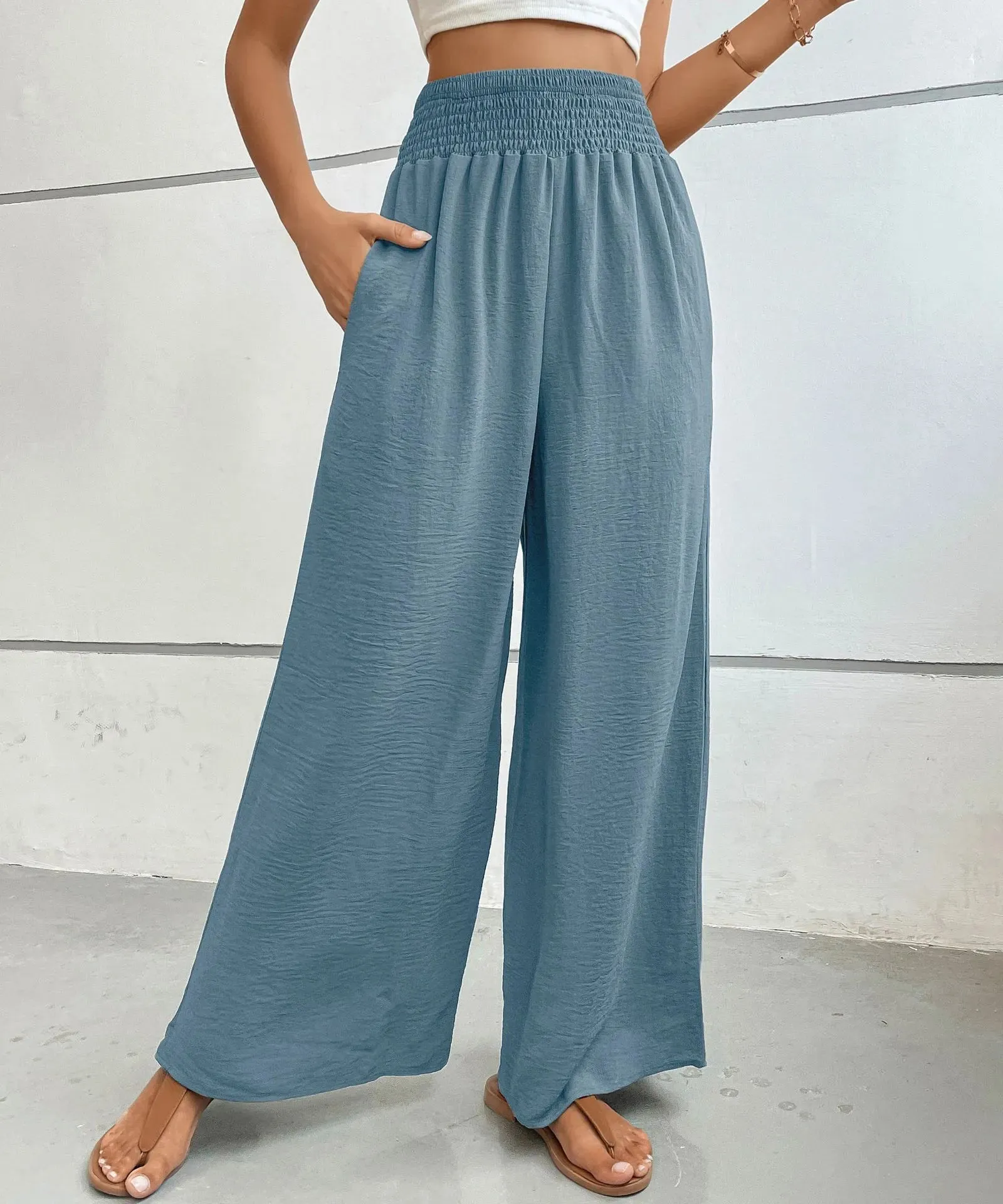High-Waisted Wide Leg Pants sold by Charming Charlie product image thumbnail 3