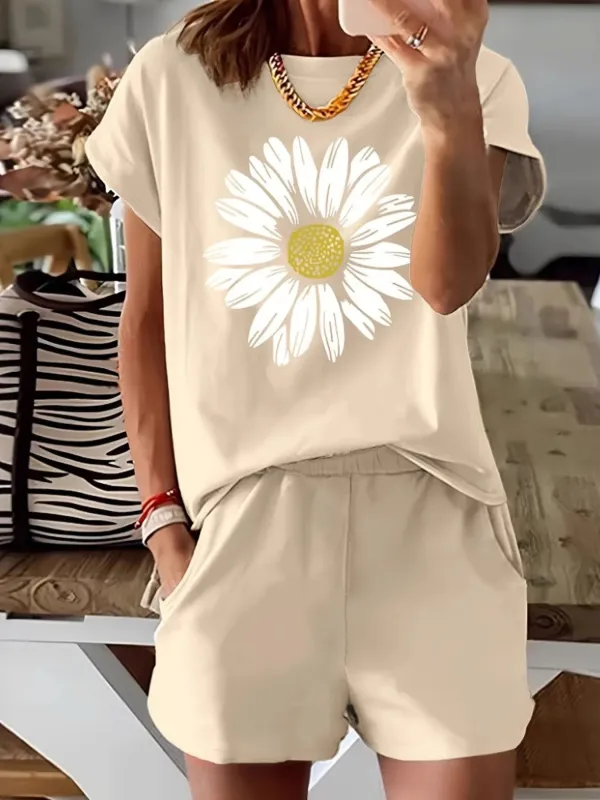 Daisy Short Sleeve Top and Shorts Two Piece Set sold by Charming Charlie