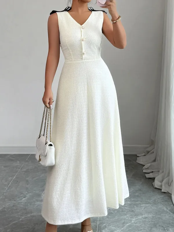 Buttoned Sleeveless Maxi Tank Dress sold by Charming Charlie
