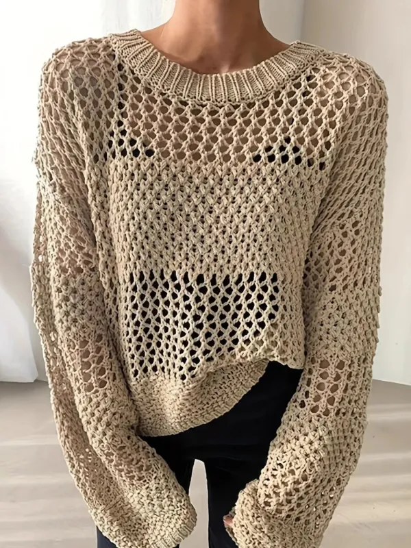 Openwork Long Sleeve Knit Cover Up sold by Charming Charlie