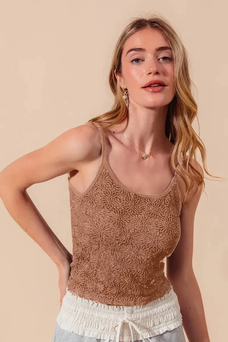 SO ME Two Tone Floral Seamless Tank Top sold by Charming Charlie product image thumbnail 2