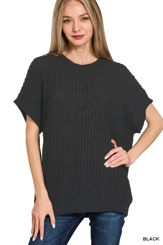 Zenana Short Sleeve Round Neck Sweater sold by Charming Charlie