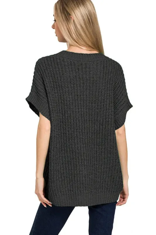 Zenana Short Sleeve Round Neck Sweater sold by Charming Charlie product image thumbnail 2