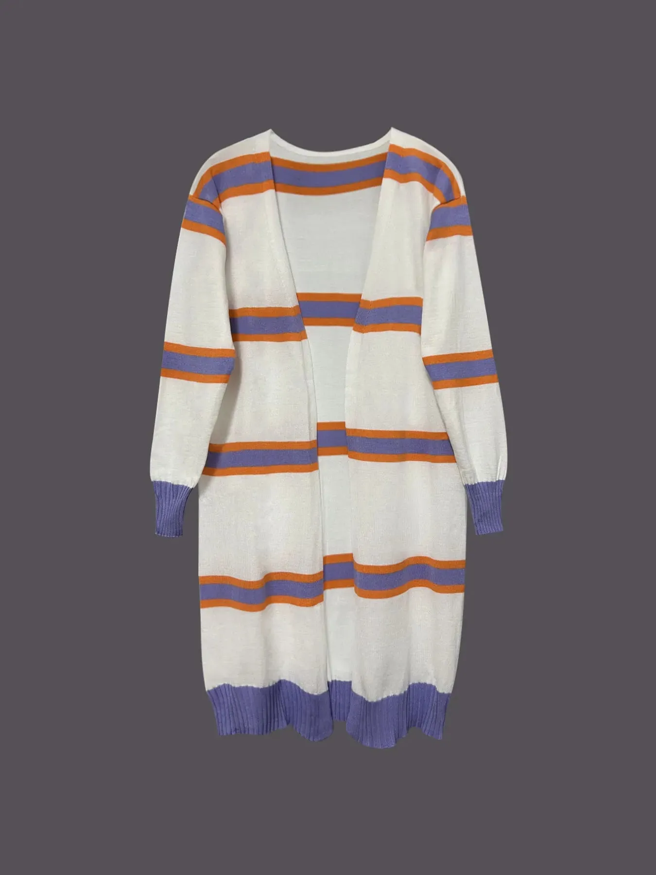 Striped Open Front Longline Cardigan sold by Charming Charlie product image thumbnail 4