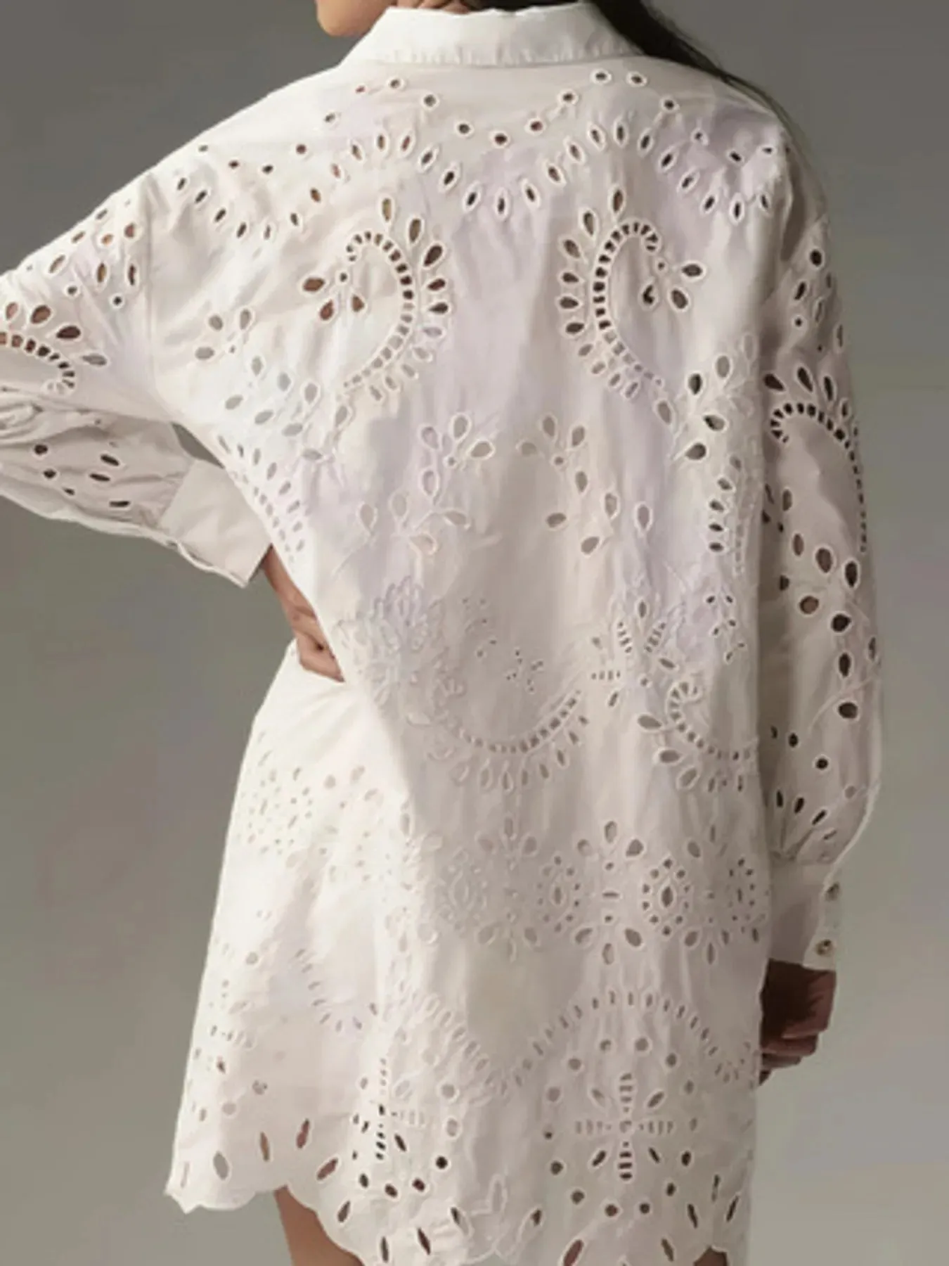 Eyelet Button Front Shirt Dress sold by Charming Charlie product image thumbnail 3