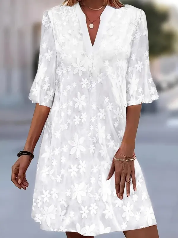 Embroidered Notched Mini Dress sold by Charming Charlie