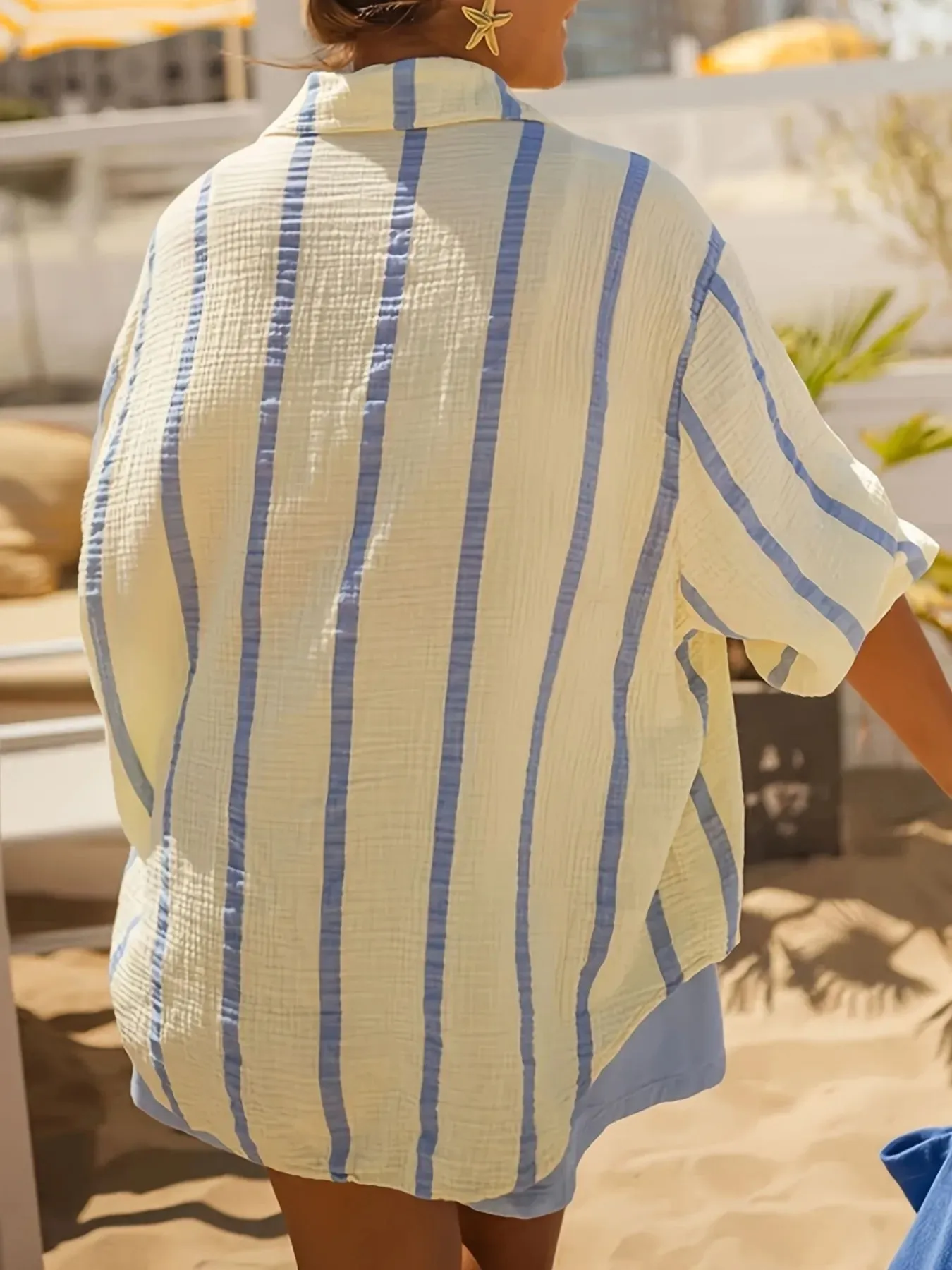 Striped Button Up Long Sleeve Shirt sold by Charming Charlie product image thumbnail 3