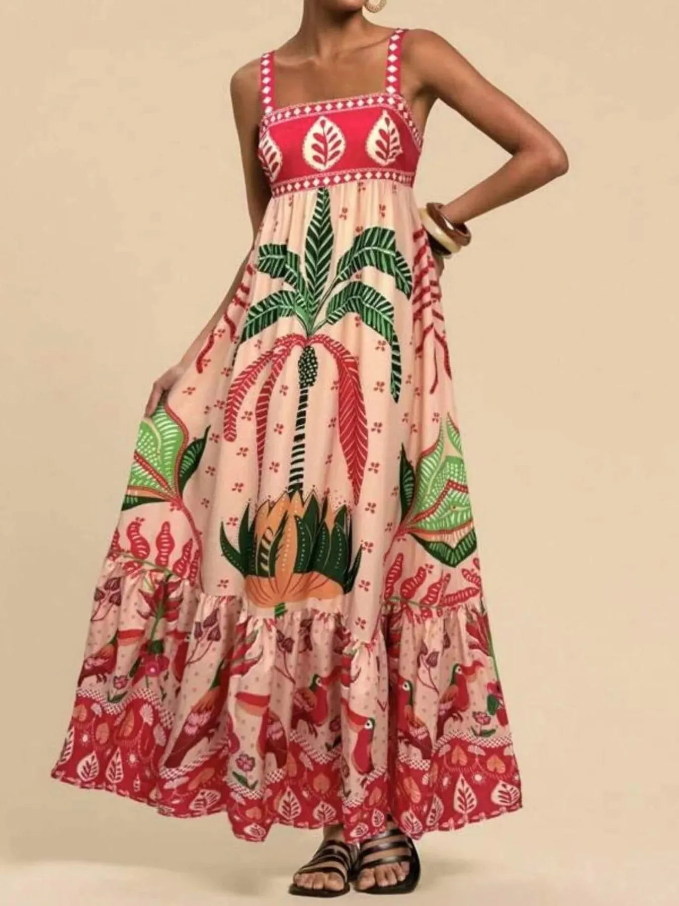 Tropical Print Maxi Cami Dress sold by Charming Charlie product image thumbnail 4