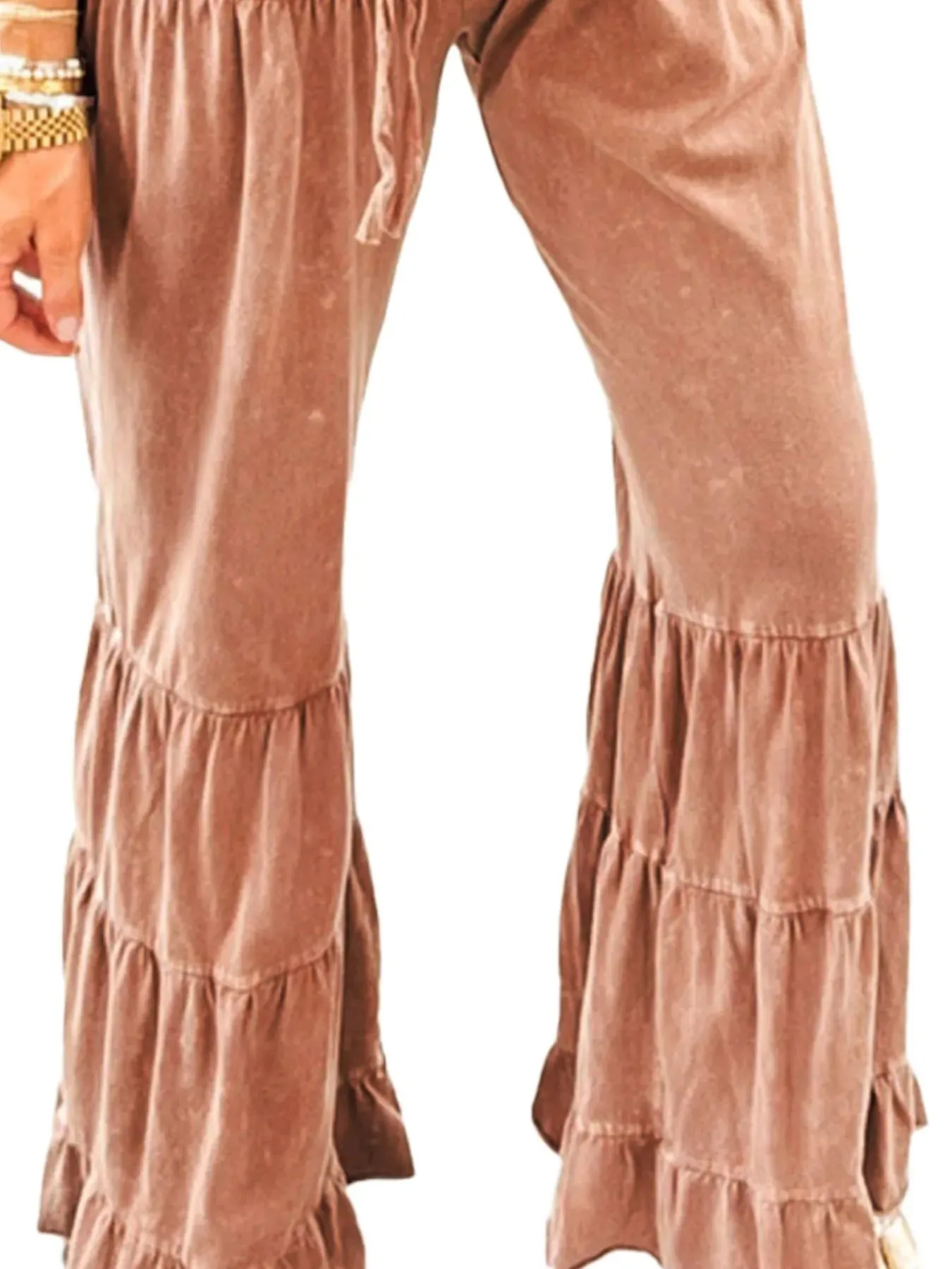 Drawstring Flare Ruffle Pants sold by Charming Charlie product image thumbnail 3