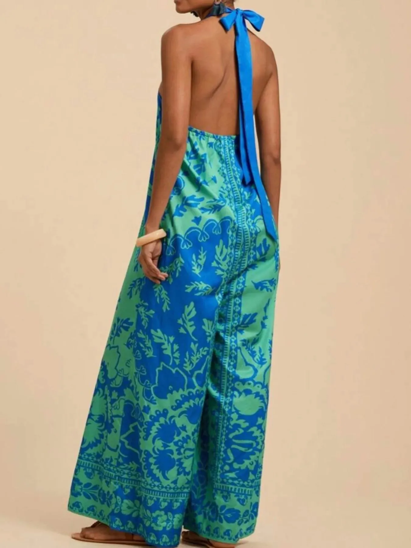 Printed Halter Wide-Leg Jumpsuit sold by Charming Charlie product image thumbnail 5