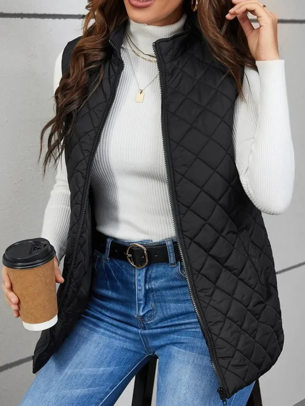 Quilted Zip Up Vest Coat sold by Charming Charlie