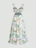 Smocked Printed Tie-Shoulder Dress sold by Charming Charlie