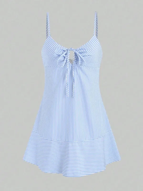 Striped Tie Front Cami Dress sold by Charming Charlie