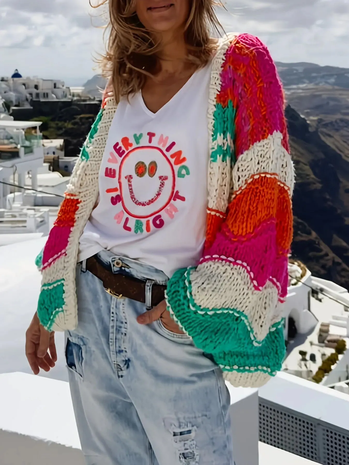 Color Block Open Front Cardigan sold by Charming Charlie