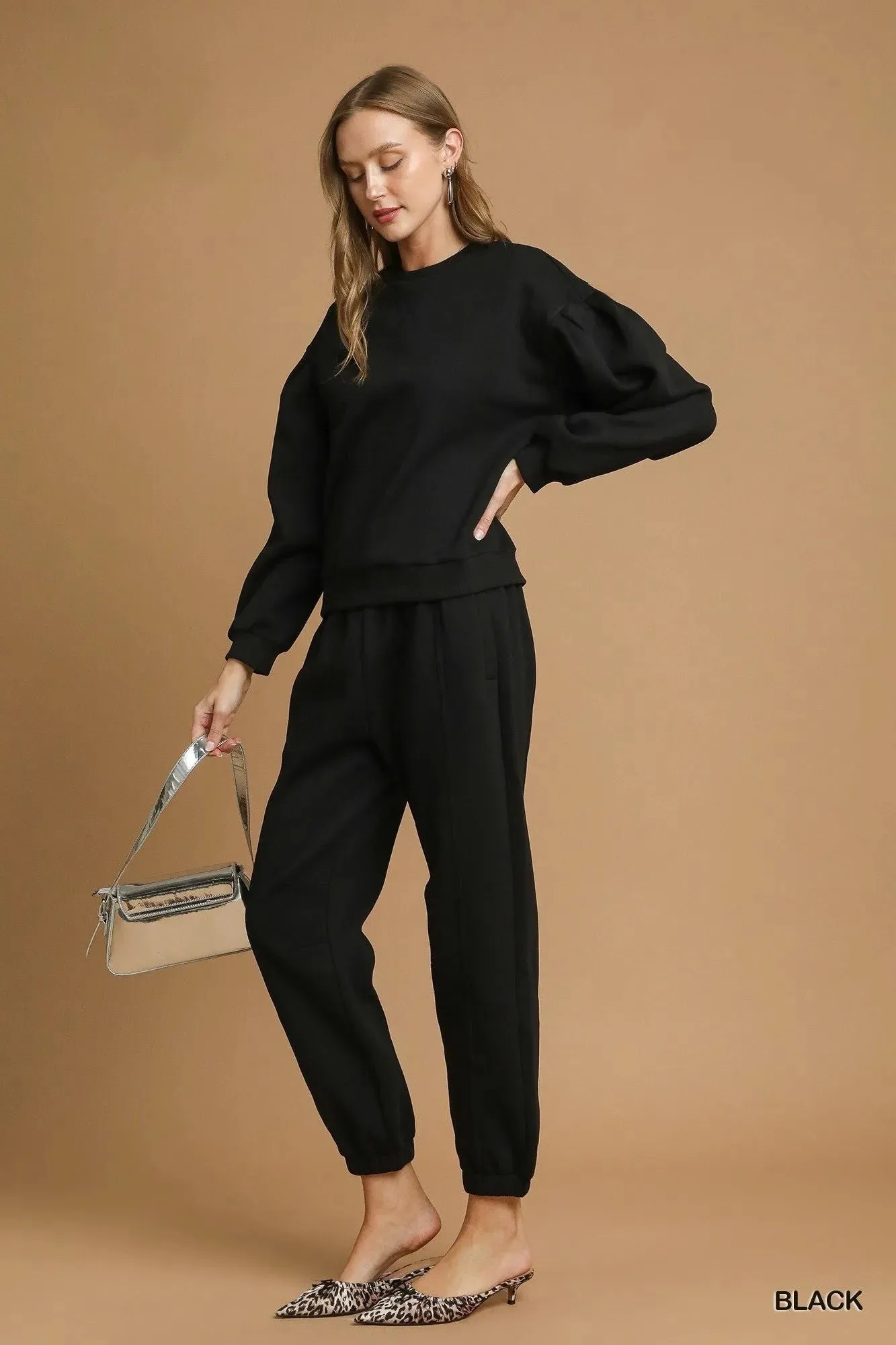 Umgee Fleece Jogger Pants with Drawstring sold by Charming Charlie