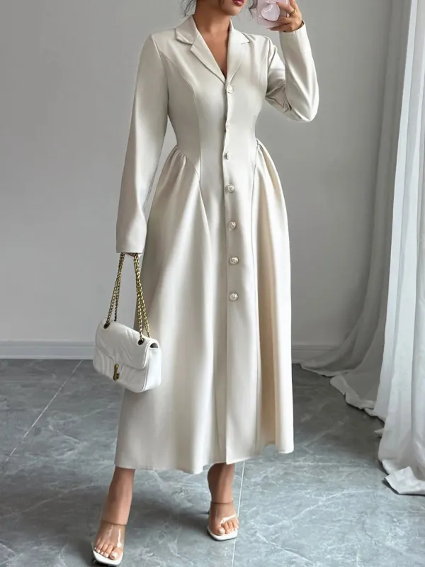 Button-Front Long Sleeve Dress sold by Charming Charlie