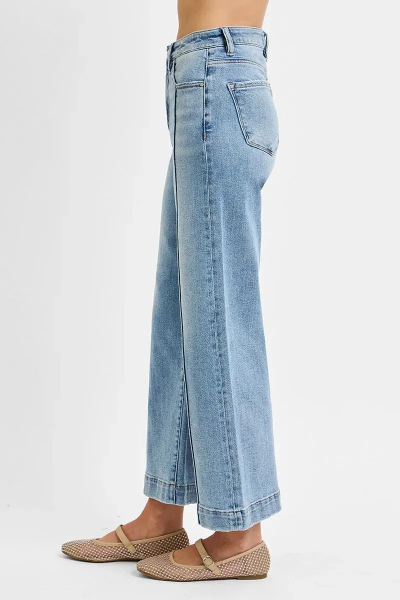 RISEN Full Size High Rise Crop Wide Leg Jeans Plus Size sold by Charming Charlie product image thumbnail 4