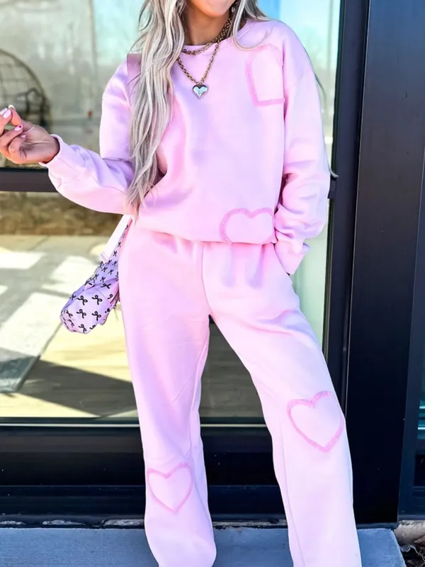 Round Neck Heart Top and Pants Set sold by Charming Charlie