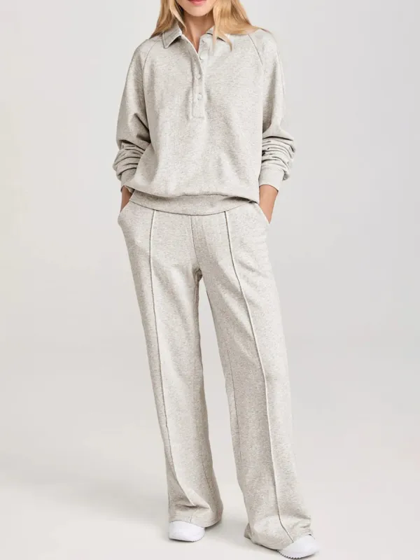 Collared Sweatshirt and High Waist Pants Active Set sold by Charming Charlie
