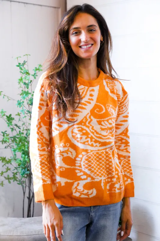Spice at Sunrise Orange Cozy Knit Pullover sold by Charming Charlie