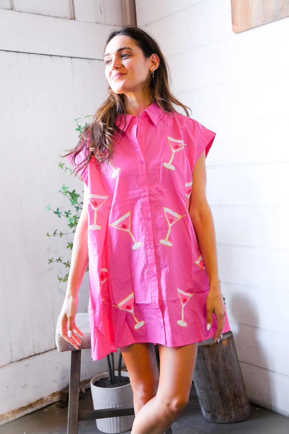 In A Pink Martini Mood Sequin T Shirt Dress sold by Charming Charlie product image thumbnail 3
