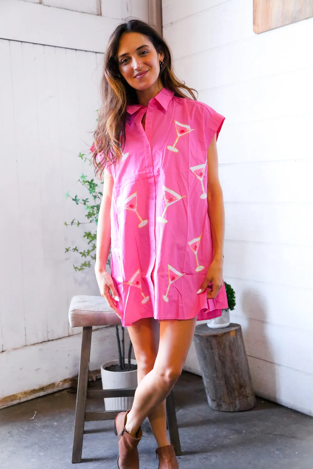 In A Pink Martini Mood Sequin T Shirt Dress sold by Charming Charlie product image thumbnail 5