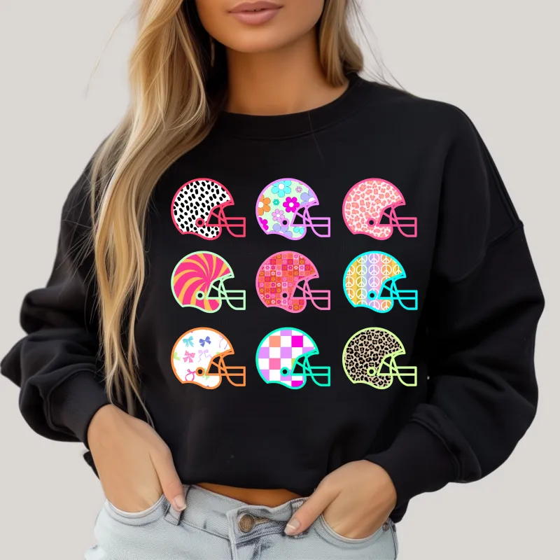Girly Neon Helmets in Black Sweatshirt sold by Charming Charlie