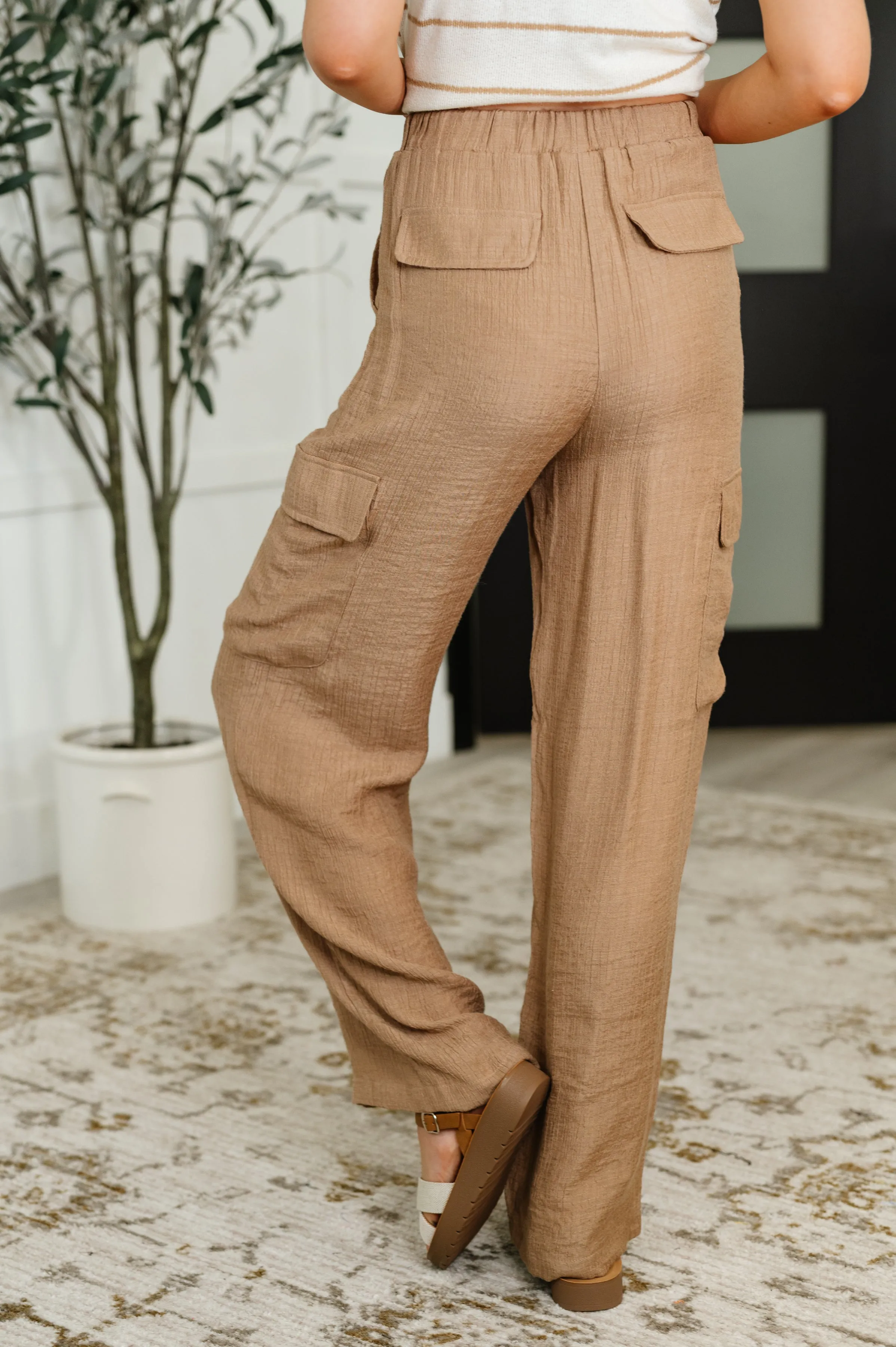 Off Duty Straight Leg Cargo Pants in Tan sold by Charming Charlie product image thumbnail 5