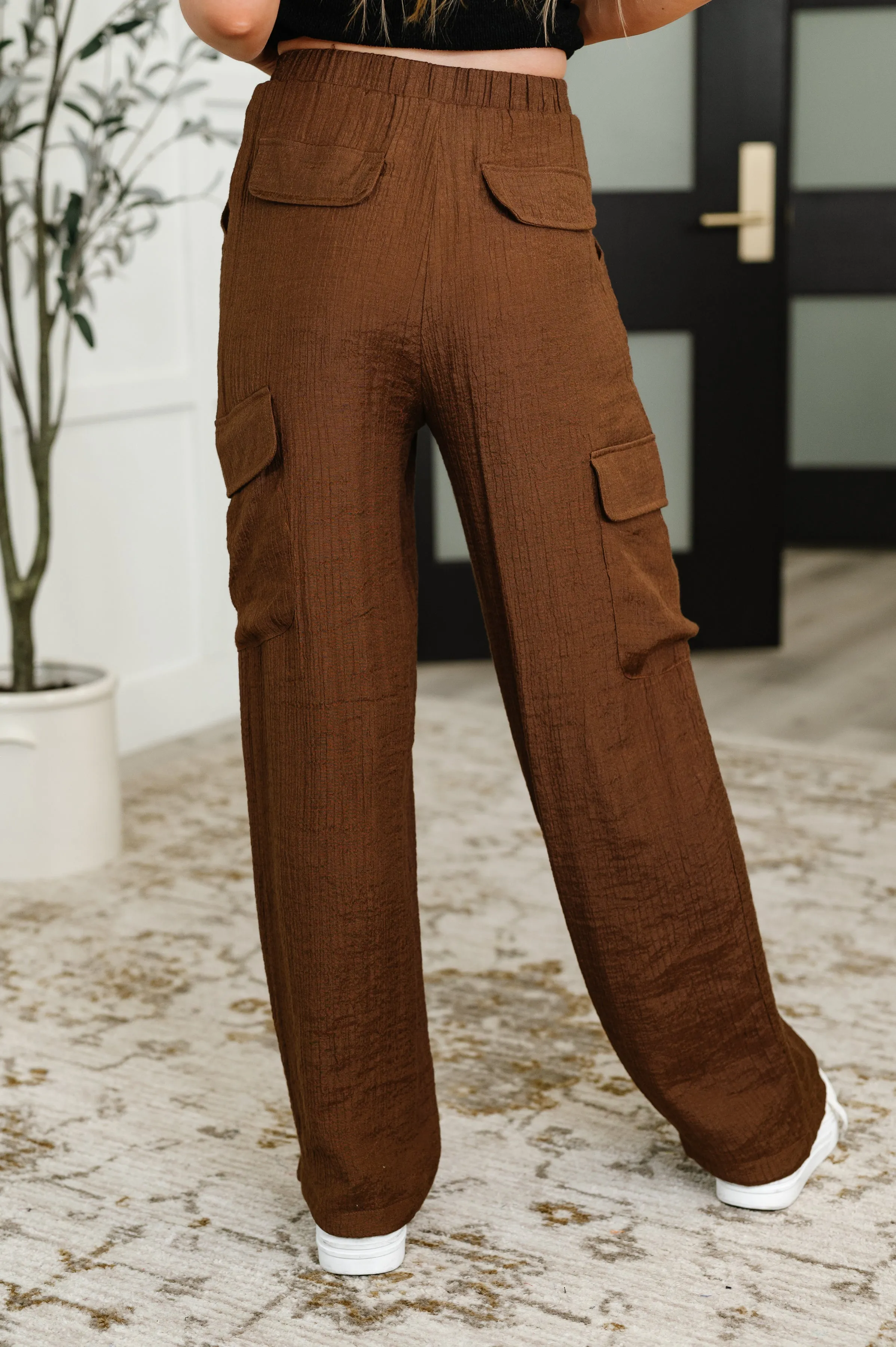Off Duty Straight Leg Cargo Pants in Brown sold by Charming Charlie product image thumbnail 5