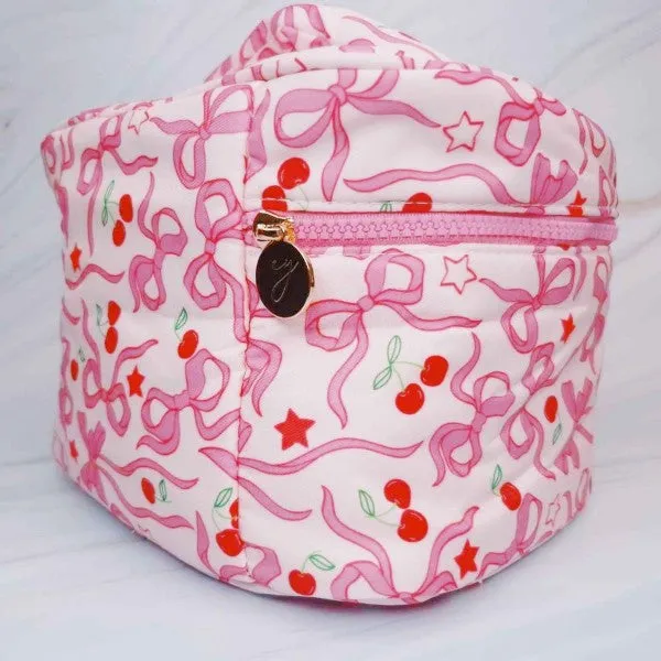 Cherry Bowtiful Travel Cosmetic Case With Handle sold by Charming Charlie product image thumbnail 5