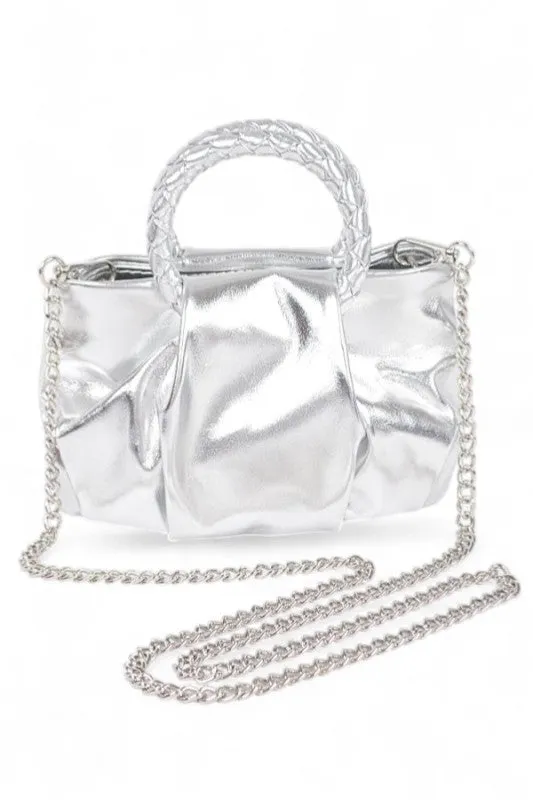 Metallic Braided Top Handle Small Crossbody Bag sold by Charming Charlie product image thumbnail 2