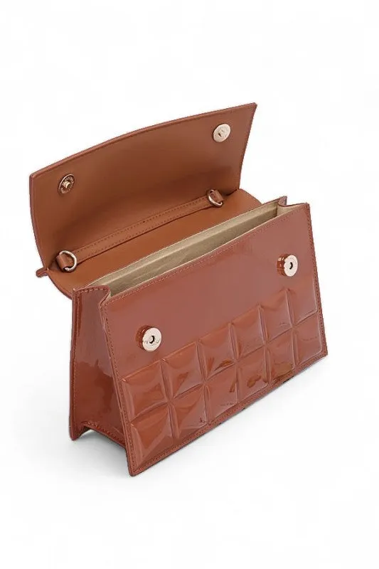 Patent Faux Leather Embossed Top Handle Swing Bag sold by Charming Charlie product image thumbnail 3