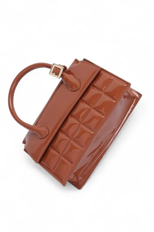 Patent Faux Leather Embossed Top Handle Swing Bag sold by Charming Charlie product image thumbnail 5