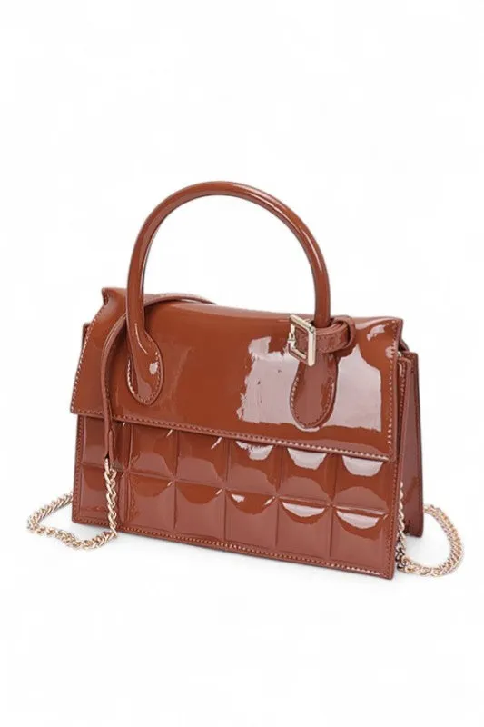Patent Faux Leather Embossed Top Handle Swing Bag sold by Charming Charlie product image thumbnail 4