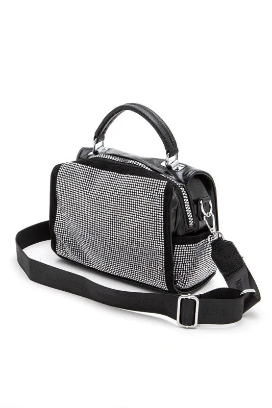Rhinestone Studs Top Handle Fashion Bag sold by Charming Charlie