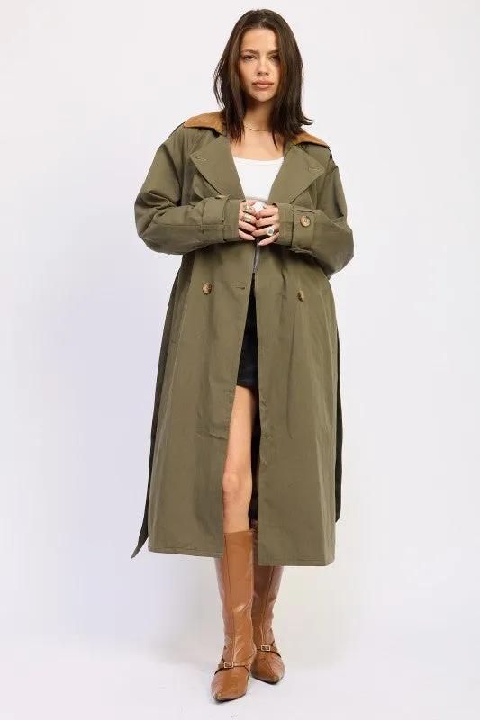 DOUBLE BREASTED TRENCH COAT sold by Charming Charlie