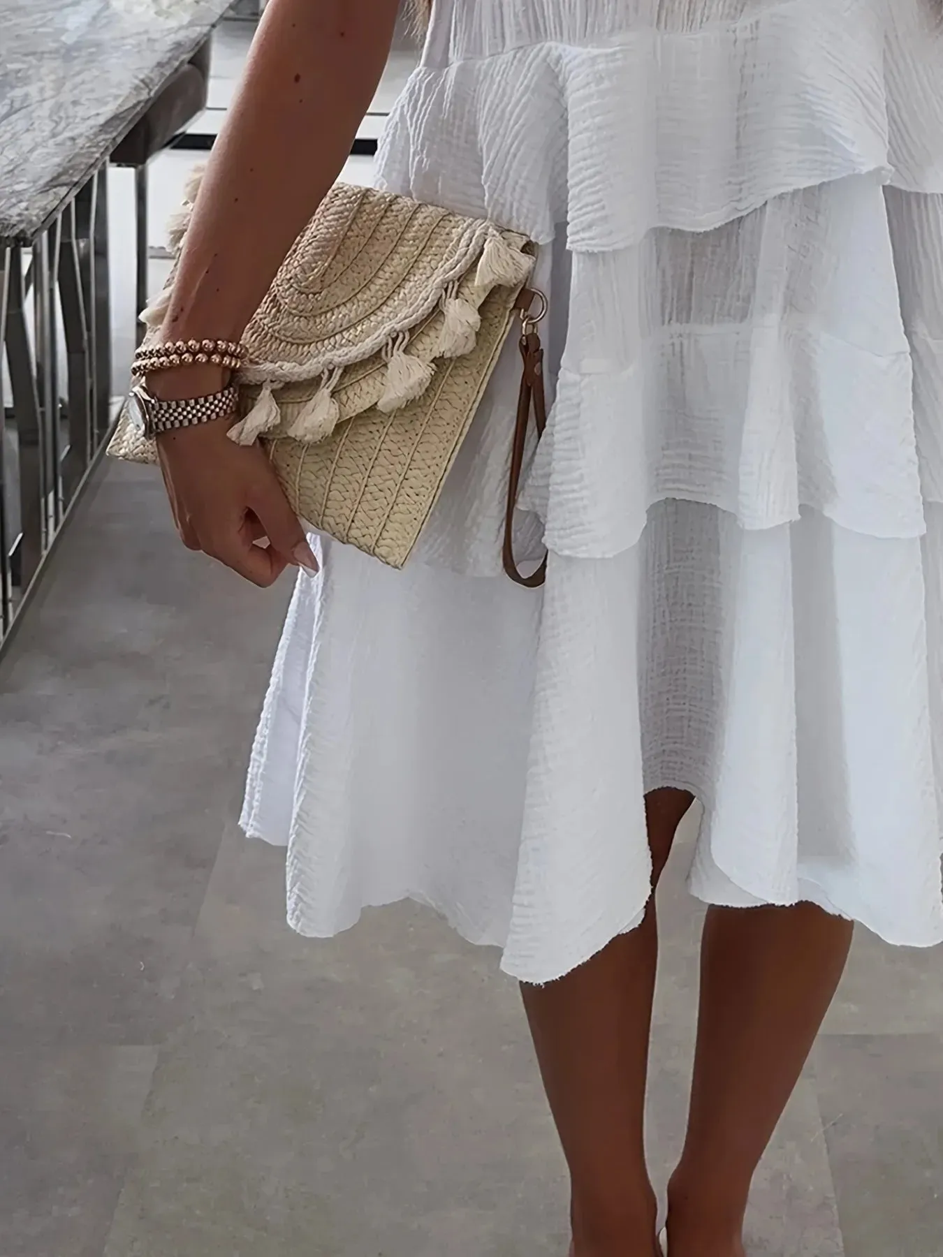 Ruffled Tie Shoulder Mini Dress sold by Charming Charlie product image thumbnail 3