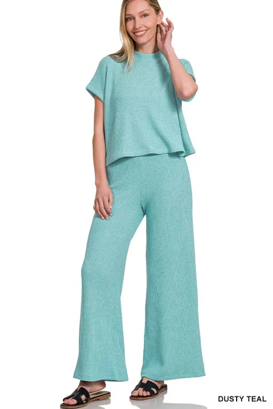Zenana Sweater Boxy Top & Long Pants Set sold by Charming Charlie